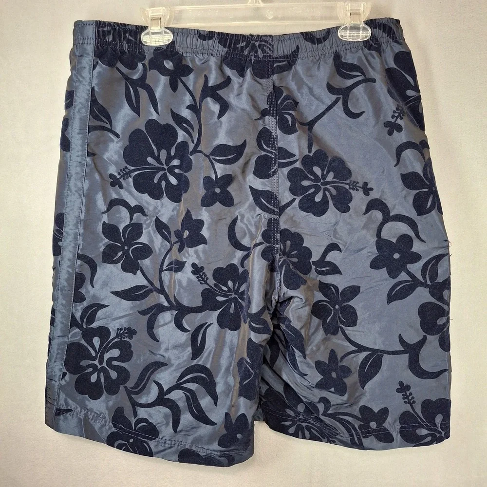 Vintage Billabong Board‎ Shorts Nylon Hawaiian Floral Made in USA Size 36 Navy